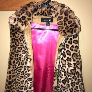 leopard print faux fur vest
